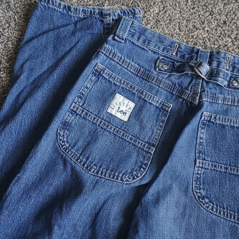 Riveted Lee Vintage 90s Buckleback Medium Wash Denim Jeans 27x30 Cowgirl Western